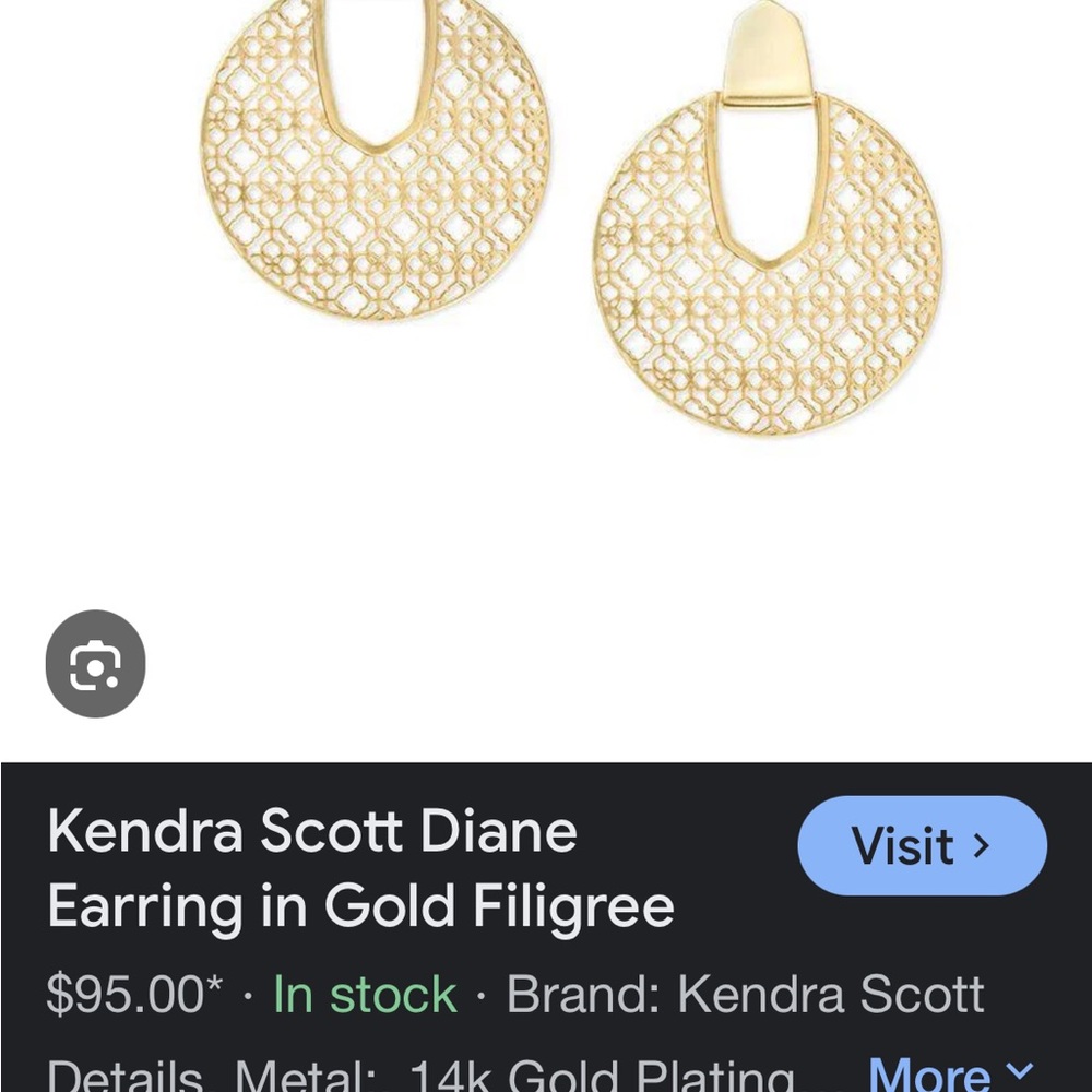 Kendra Scott Gold Filigree Drop Earrings